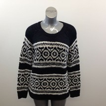 Garage Crew Neck Patterned Sweater Women&#39;s M/L Black White Long Sleeve K... - $12.86