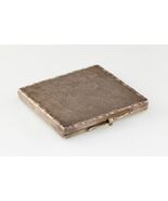 Antique Silver Makeup Compact With Diamond &amp; Flora Pattern - €225,07 EUR