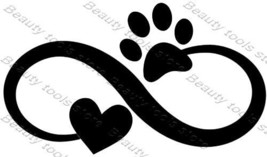 Paw infinity heart Sticker Vinyl Decal Car Truck - $2.99+