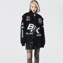 YICIYA Bomber Woman race Jackets  Varsity Jacket Printing Long Sleeve Hip Hop Ja - £95.08 GBP