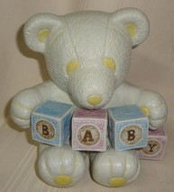 Gund Bear With Baby Blocks Ceramic Figurine Vintage Made in  Korea RARE - £15.68 GBP
