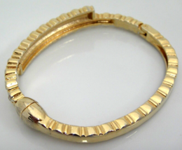 Gold Tone Bracelet with Clear Rhinestones Magnetic Closure - £7.90 GBP