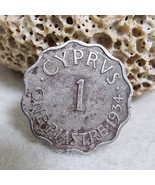 1934 Cyprus 1 Piastre Coin King George V Vintage British Rare Colonial S... - $66.53 CAD