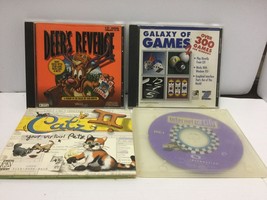4 Vintage PC Games : Galaxy of Games, internet the City, Deer&#39;s Revenge, Cats 2 - £9.55 GBP