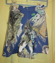 Ittierre Just Cavalli Women&#39;s Skirt Size 38 M Pleated Blue Abstract Mult... - $59.39