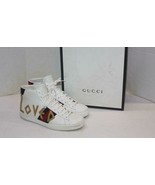 Authenticity Guarantee 
GUCCI 497101 Men&#39;s White Leather Loved Ace High ... - $11,564.60 MXN