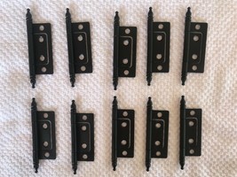 ~Flat Black~Non-mortise Hinges, Finial Tips - (10 Hinge Lot)  2&quot; W/ screws - £18.36 GBP