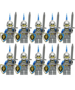 Medieval Kingdom Castle Blue Lion Knights Sword Army 10 Minifigures Set E - $17.89