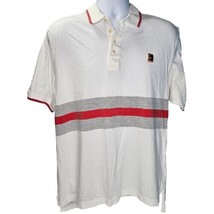 Vintage Nike Challenge Court Tennis Polo Shirt Mens M White Red Grey Striped - £31.60 GBP