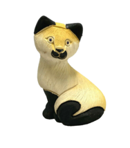 Hand Made Pottery Cat Statue Made in Uruguay Signed - £9.66 GBP