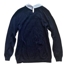 J.Crew Women’s Navy Sweater Striped Collar NWT Small 100% Cotton Pullover image 6