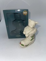 Lenox  Cat In Boot   Christmas  1997 ornament porcelain w/box no hook. Standing - £15.23 GBP