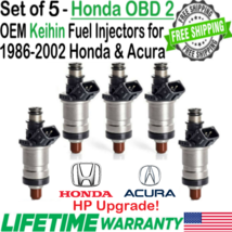 OEM Keihin 5Pcs HP Upgrade Fuel Injectors for 1986-2001 Honda &amp; Acura I4 I5 V6 - £82.69 GBP