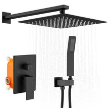 12&quot; Rainfall Shower Head and handheld shower faucet, Matt Black Finish w... - £138.82 GBP