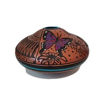 Navajo Native American Painted Butterfly Pottery Vase Signed Eskeets - £59.55 GBP