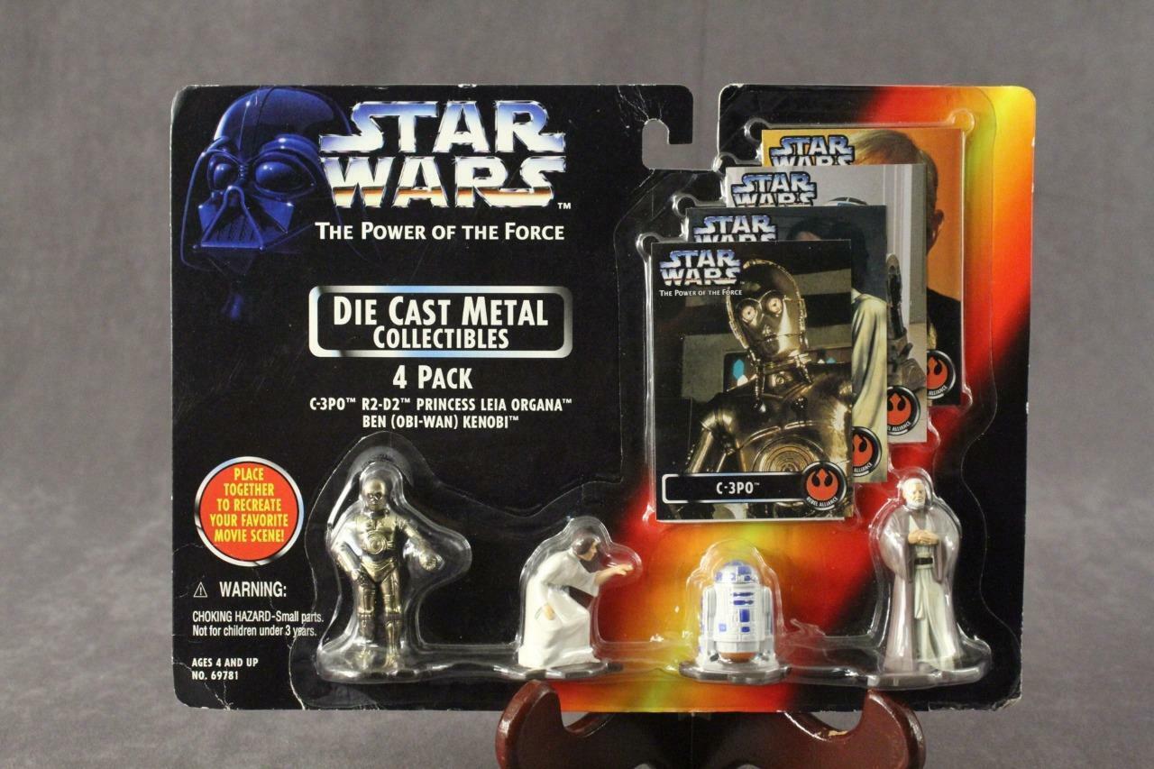 Primary image for NOS Star Wars Power Of The Force Die Cast Metal Figurines 69781 R2D2 Leia C3P0