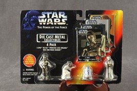 NOS Star Wars Power Of The Force Die Cast Metal Figurines 69781 R2D2 Leia C3P0 - £16.45 GBP