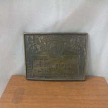 Vintage 1970s Genuine Budweiser Lager By ANHEUSER-BUSCH Beer Buckle Brass - $18.80