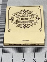 Vintage Matchbook Cover  The Old Spaghetti Warehouse  Tampa FL  gmg  unstruck - £9.69 GBP