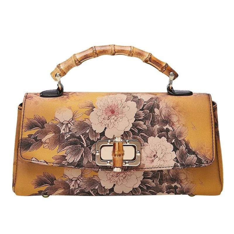  2024  Vintage Evening Bags Cheongsam Leather Handbag Women Boston Bag Luxury  H - £40.36 GBP