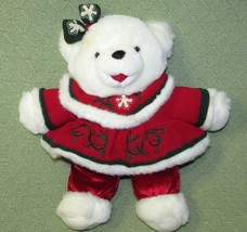 Snowflake Teddy 2004 Dan Dee Girl Bear 13&quot; Stuffed Animal Christmas Red White - £12.58 GBP