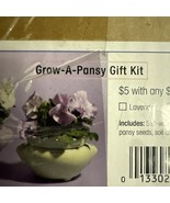 Original Vintage Macy’s Grow-a-Pansy Gift Kit Mint Green Pot NEW - $235.29 MXN