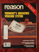 REASON magazine January 1984 Education Vouchers Vermont George Stigler - £13.51 GBP