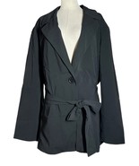 NEW Spiegel Black Single Breasted Belted Blazer Jacket Size 24W Peplum Back - $42.56