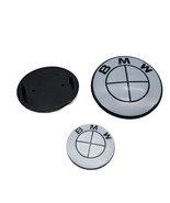 Set of 3Pcs -  BMW Emblems Hood Trunk Badge E30 E36 E46 - White - 82mm+7... - $19.89
