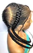 Cornrow Braided Wig Full Lace with Baby Hair Lemonade Braids Small Ghana... - $118.80