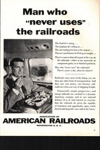 Vintage 1959 American Railroads Print Ad Ephemera Wall Art Decor b5 - $24.11