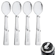 4Pcs Folding Spoons For Thermos Funtainer Food Jar 16Oz, 6.22X1.34In Spoon Repla - £10.37 GBP