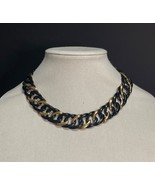 NAPIER Black and Gold Tone Interlocking Oval Vintage Necklace - $285.10 MXN