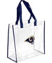 Los Angeles Rams Clear Reusable Plastic Tote Bag NFL 2023 Stadium Approved - $9.95