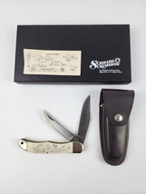 MINT Schrade USA Scrimshaw SC-508  2 Blades Hunter Knife Grizzly Bear Ha... - $108.89