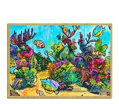Fish Coral Reef Colorful Wildlife Pop Art Wood Fridge Kitchen Magnet 2.5... - £4.60 GBP
