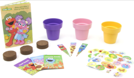 Kids Gardening Kit w/ Pots &amp; Seeds Basil Carrots &amp; Sunflower Sesame Street - £10.07 GBP