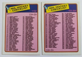 1988 - 1989 O-PEE-CHEE Nhl Hockey Checklist Set Of 2 Opc Trading Cards 99 / 198 - £7.98 GBP