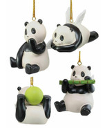 Ebros Angel Winged Flying Pandas Hanging Ornament Set of 4 Resin Decor F... - £24.48 GBP