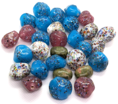 Bead Lot 15 mm Multi Color Ketonite Tumbled Loose Beads Focal Jewelry Ar... - $7.50