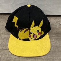 Pokémon Pikachu 2016 Nintendo Game Black Yellow Snapback OSFM Hat Embroidered - £12.57 GBP