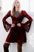 Free People Rich Red Lace Lovers Holiday Cocktail Dress Sz 2 Cranberry - £92.22 GBP