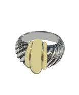 David Yurman Women&#39;s 14k Yellow Gold Sterling Silver Ring, size 7.5 - £577.82 GBP