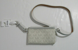 Michael Kors Signature Logo Fanny Pack Belt Bag Wallet Grey Size XL - $34.98