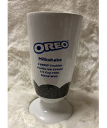 Oreo Cookies Milkshake Embossed Ceramic Pedestal Ice Cream Shake Tall Mi... - $17.82