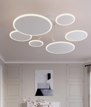 Modern LED Ceiling Light Fixtures with Remote Control Dimmable 6 Circle - £60.11 GBP