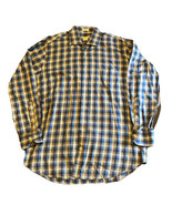 Peter Millar Men&#39;s L Large Long Sleeve Button Up Blue Check Plaid Stretc... - $25.50 CAD