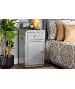 Nadra French Industrial Silver Metal 1-Door Accent Storage Cabinet - $3,955.69 MXN