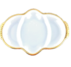 Anchor Hocking Vintage Fire-King Relish Dish 22K Gold Trimmed with Box NWOT - £19.46 GBP
