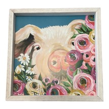 Pig in Flowers Framed Wall Art by Michele Norman – 13” Square - $554.64 MXN